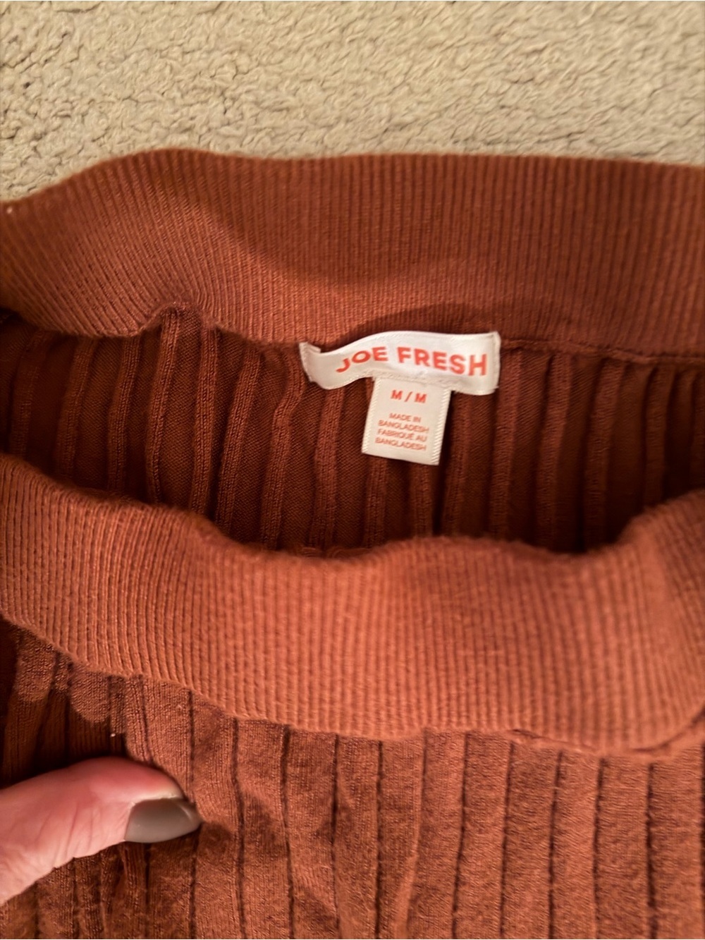 Joe Fresh Ribbed Pencil Skirt in Rust - Picture 3 of 3